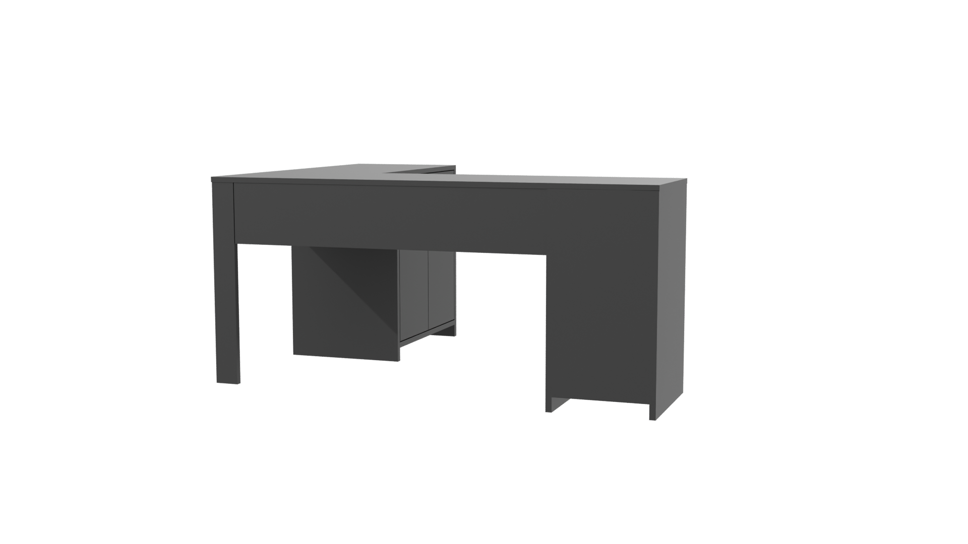 Stylish Corner Office Desk 3D - Professional 3D Model Render 7