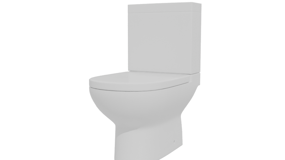 Minimalist White Toilet Model - Professional 3D Model Render 12