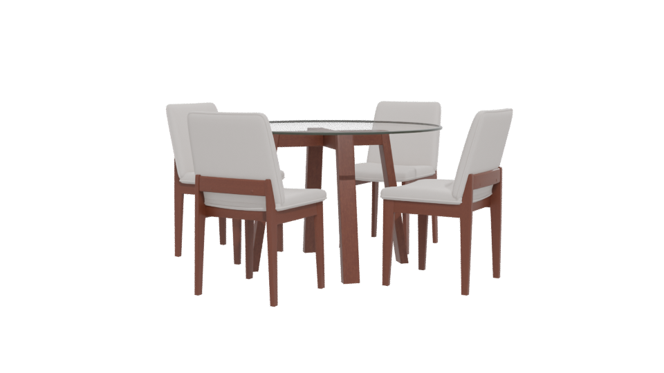 Elegant Glass Dining Table Set - Professional 3D Model Render 12