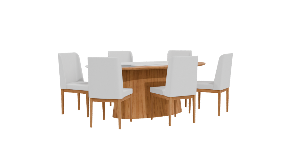 Modern Round Dining Table 3D - Professional 3D Model Render 4
