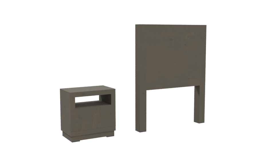 Minimalist Wooden Bedside Table Set - Professional 3D Model Render 4