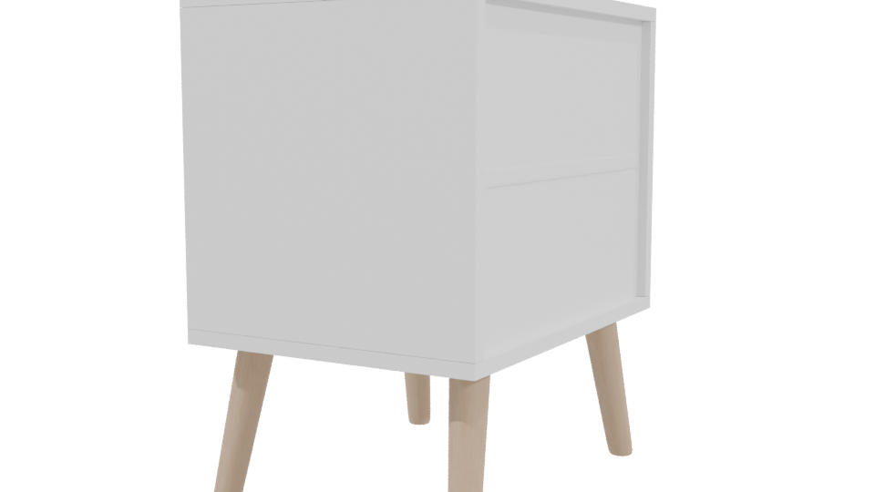 Minimalist Wooden Nightstand 3D Model - Professional 3D Model Render 3
