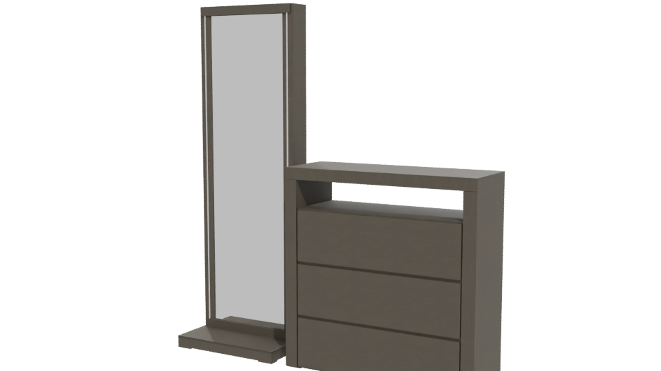 Stylish Bedroom Mirror and Dresser - Professional 3D Model Render 12