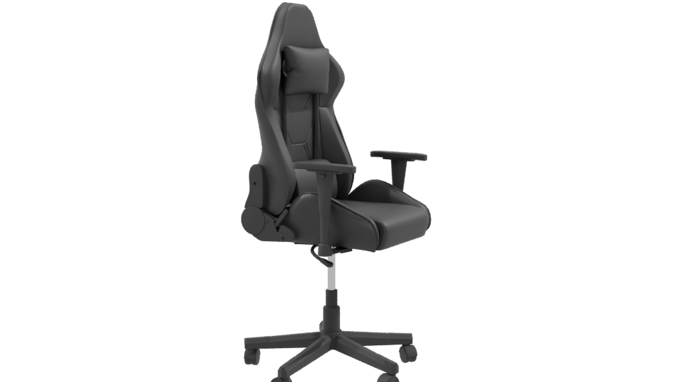 Gaming Chair Model with Green Accents - Professional 3D Model Render 9