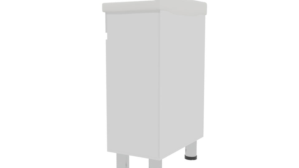 Minimalist White Kitchen Cabinet 3D Model - Professional 3D Model Render 3