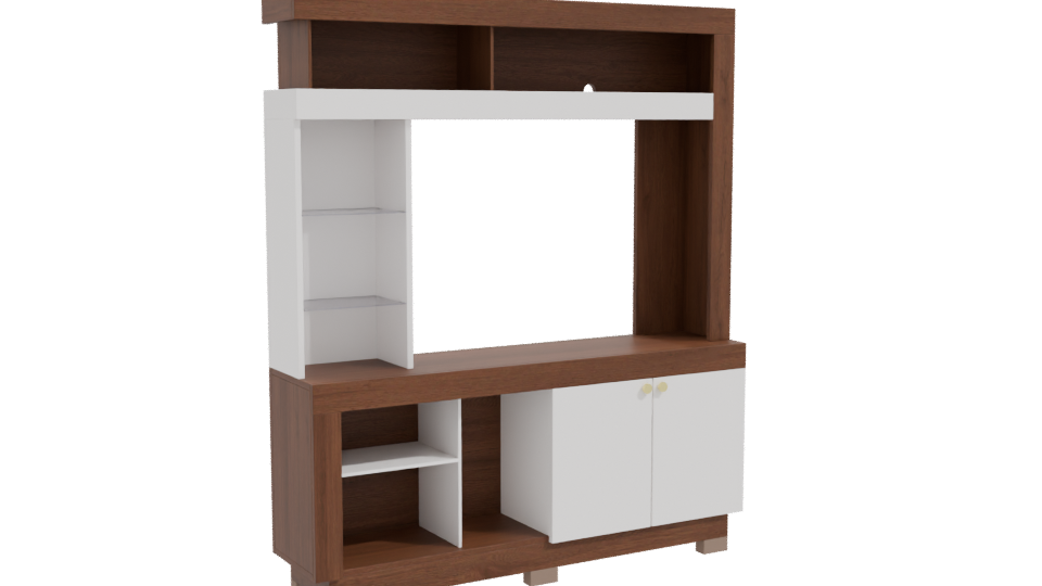 Stylish Wooden TV Stand Model - Professional 3D Model Render 10