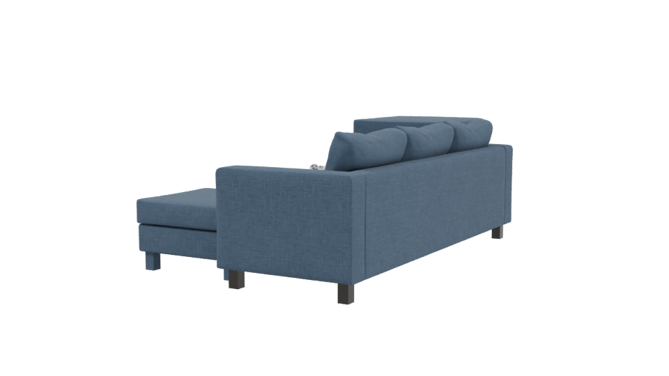 Stylish Blue Sectional Sofa 3D - Professional 3D Model Render 3