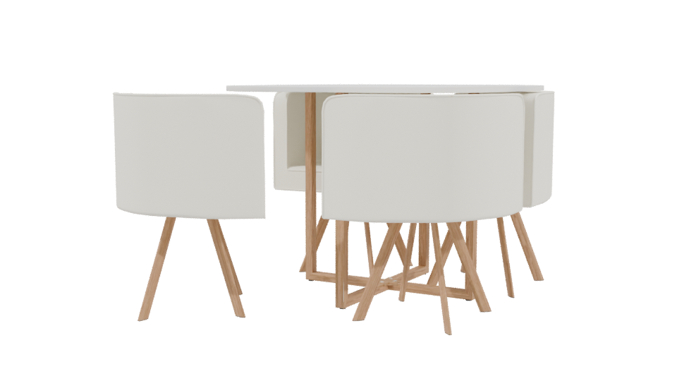 Modern Dining Table and Chairs Set - Professional 3D Model Render 3