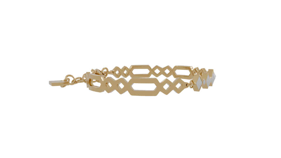 Elegant Gold Bracelet with Crystal Accents 3D Model - Professional 3D Model Render 9
