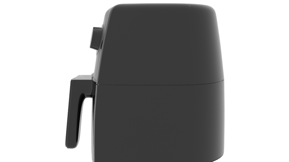 Stylish Black Air Fryer 3D Model for Kitchen Scenes - Professional 3D Model Render 2