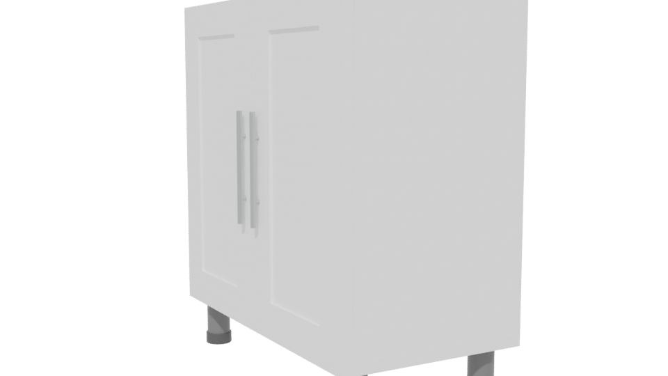 Minimalist White Cabinet Model - Professional 3D Model Render 13