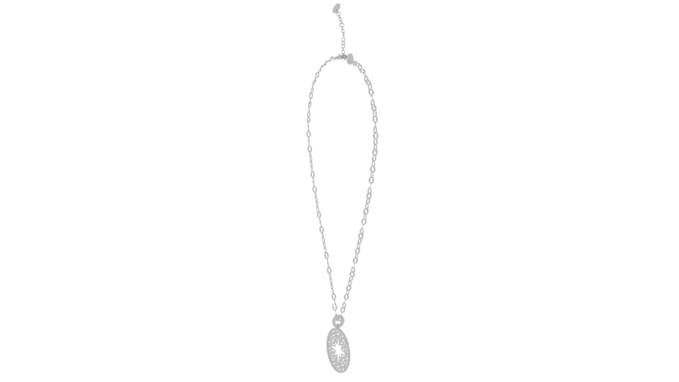 Elegant Silver Pendant Necklace 3D - Professional 3D Model Render 13