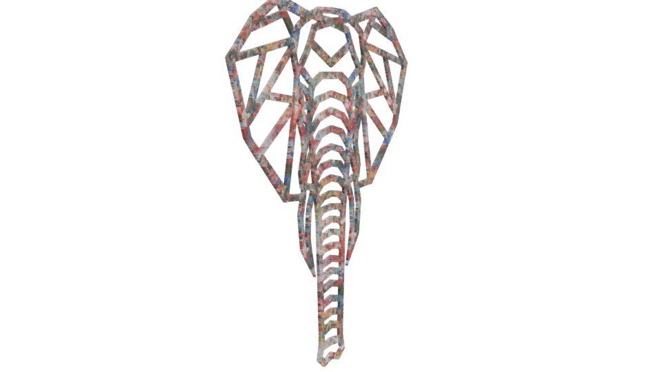 Stylized Elephant Head Model - Professional 3D Model Render 9