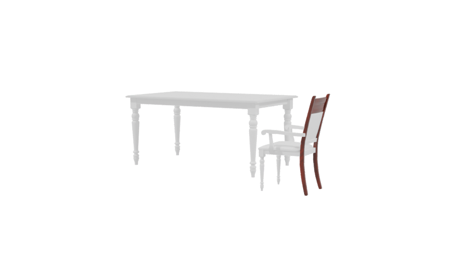 Elegant White Dining Table and Chair 3D Model - Professional 3D Model Render 3