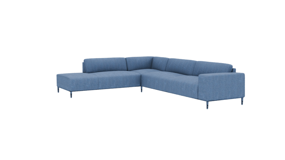 Contemporary L-Shaped Fabric Sofa 3D Model - Professional 3D Model Render 13