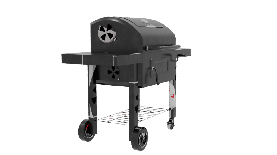 Stylish Black Outdoor Grill 3D - Professional 3D Model Render 9