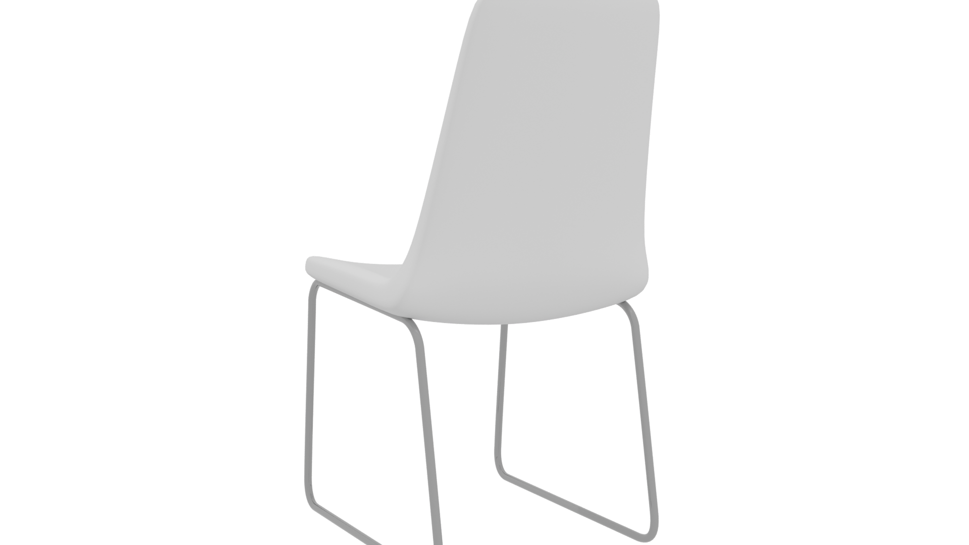Minimalist White Chair Model - Professional 3D Model Render 4