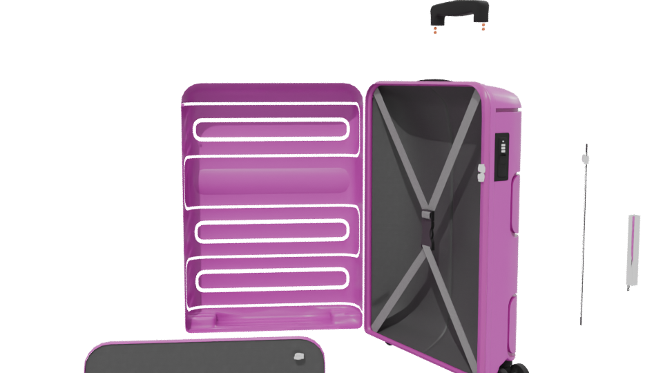 Stylish Pink Luggage Model - Professional 3D Model Render 13