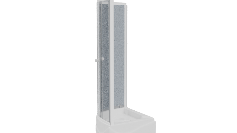 Curved Glass Shower Enclosure 3D Model - Professional 3D Model Render 4