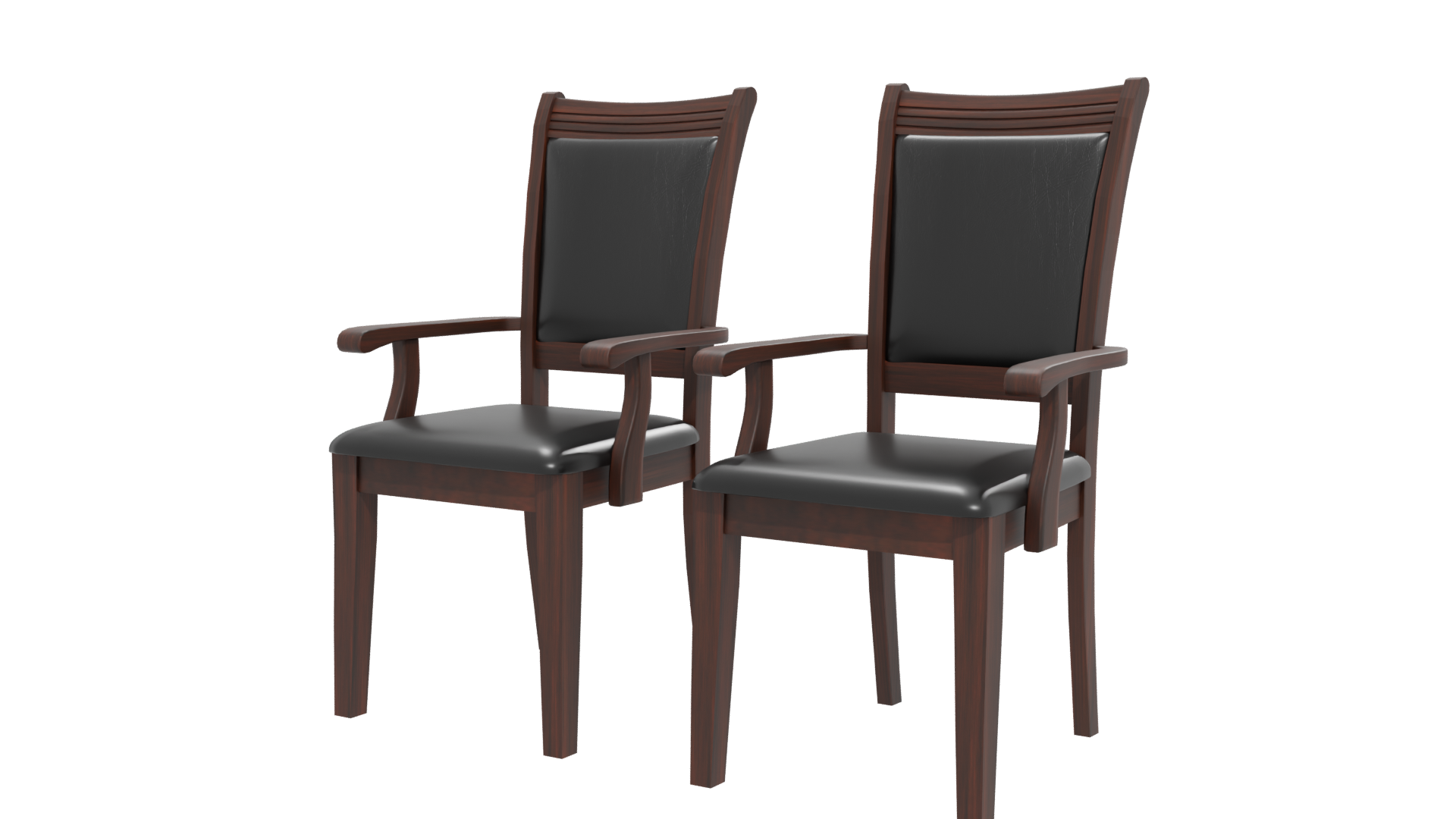 Elegant Black Upholstered Dining Chairs - Professional 3D Model Render 27