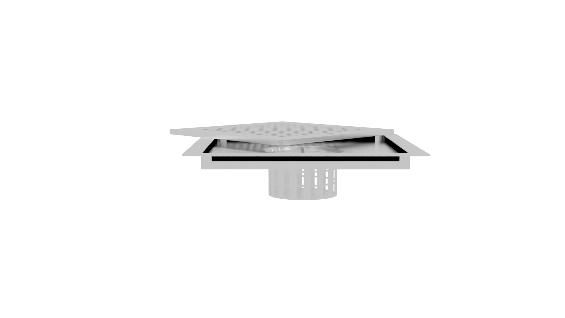 Stylish Square Floor Drain 3D - Professional 3D Model Render 8