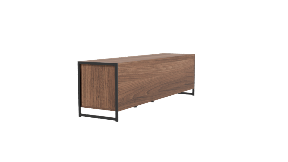 Stylish Wooden TV Stand 3D - Professional 3D Model Render 3