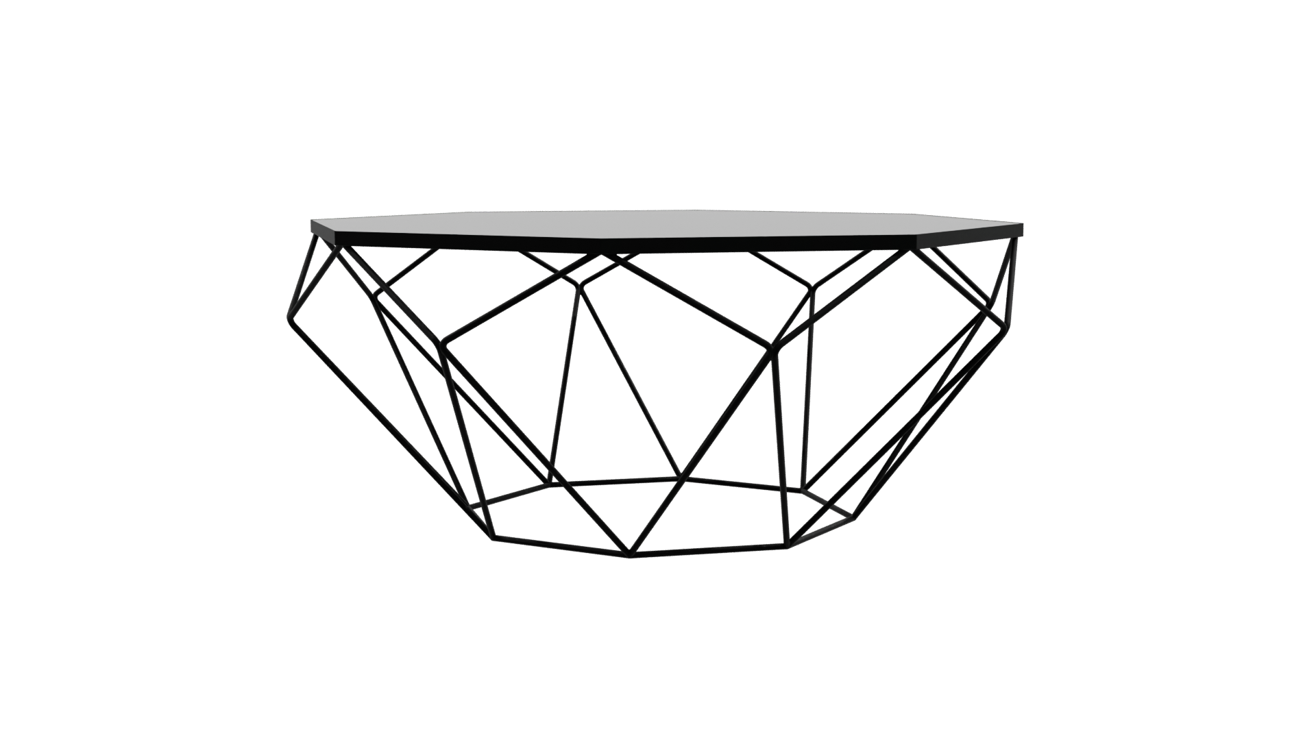 Geometric Low-Poly Coffee Table - Professional 3D Model Render 9