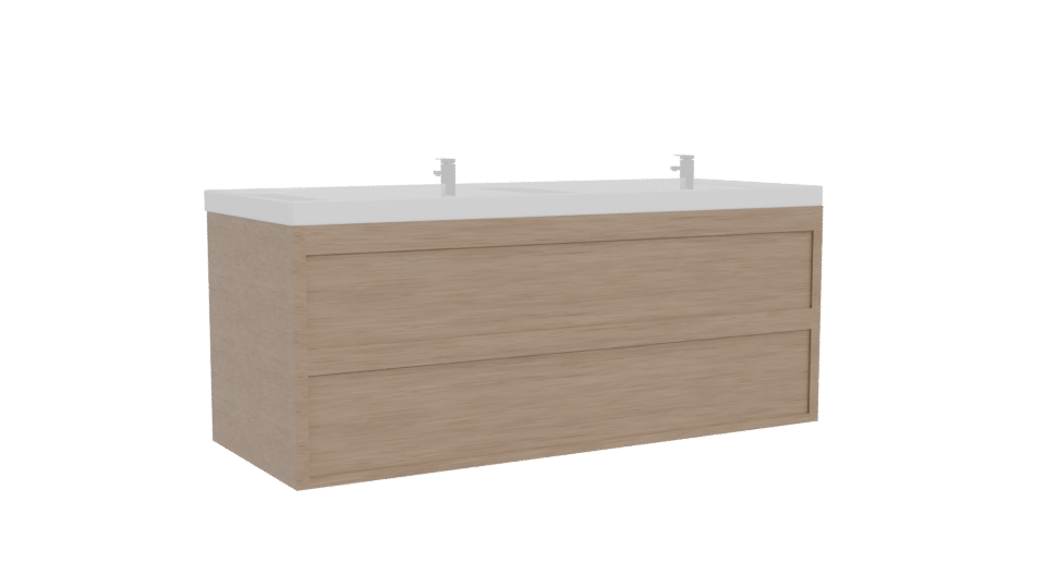 Stylish Double Sink Bathroom Model - Professional 3D Model Render 4