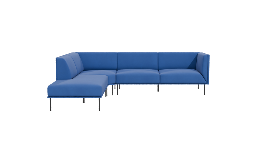 Modern Blue Sectional Sofa Model - Professional 3D Model Render 11