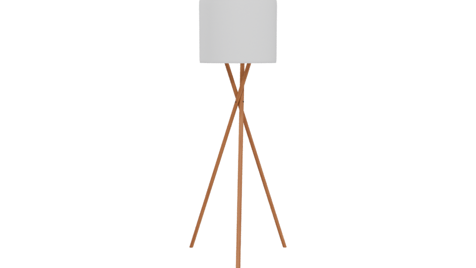 Minimalist Wooden Tripod Lamp 3D - Professional 3D Model Render 5