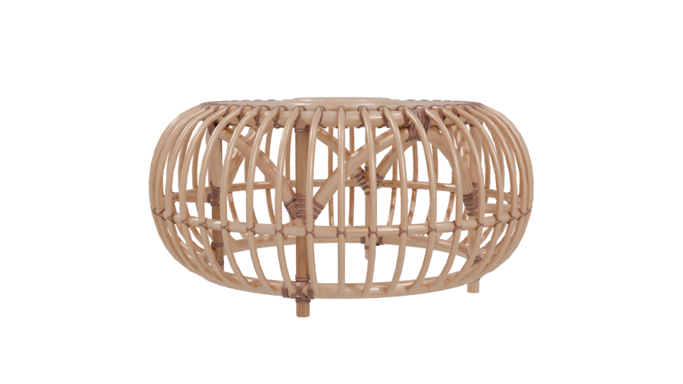 Stylish Rattan Coffee Table 3D - Professional 3D Model Render 4