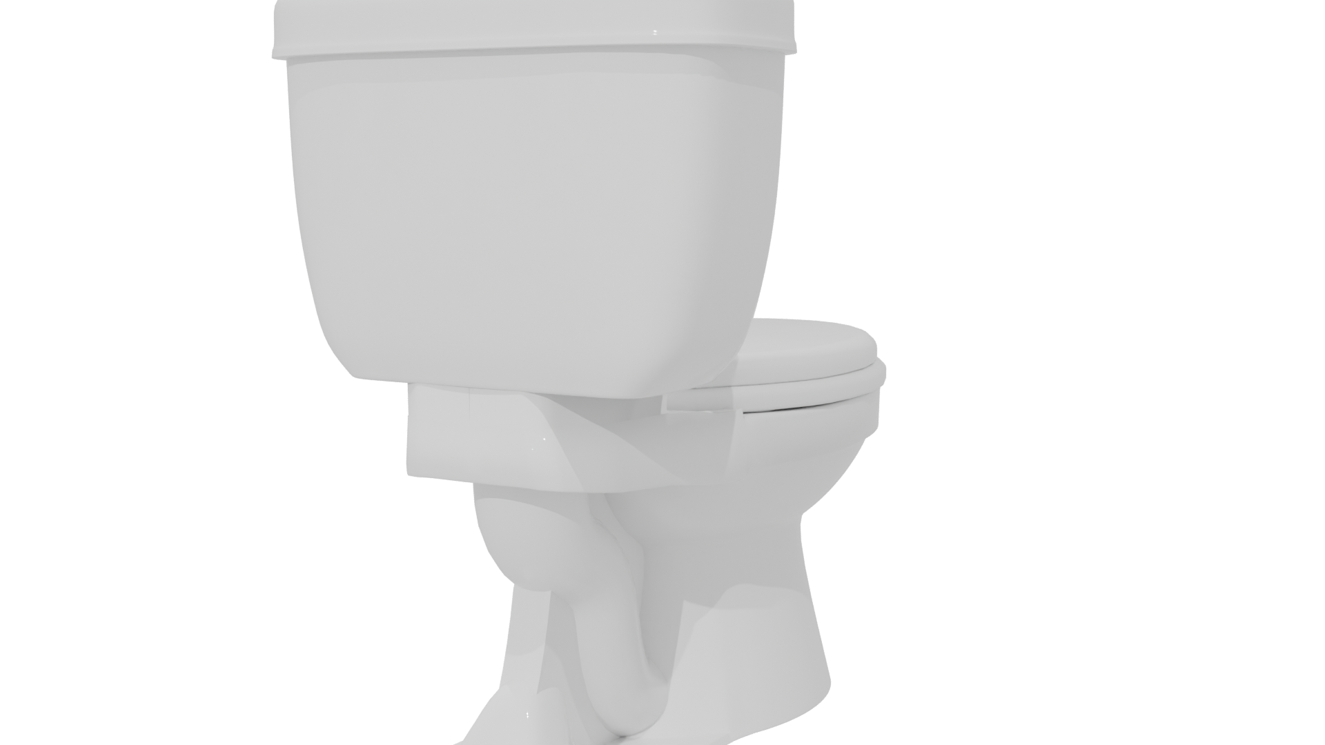 Stylish White Ceramic Toilet 3D Model - Professional 3D Model Render 6