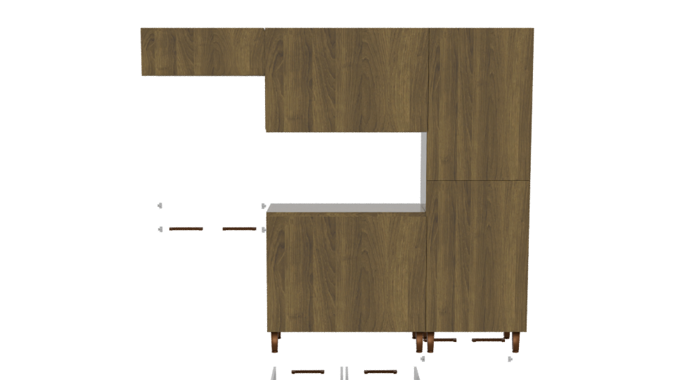 Stylish Wooden Kitchen Cabinet 3D - Professional 3D Model Render 5