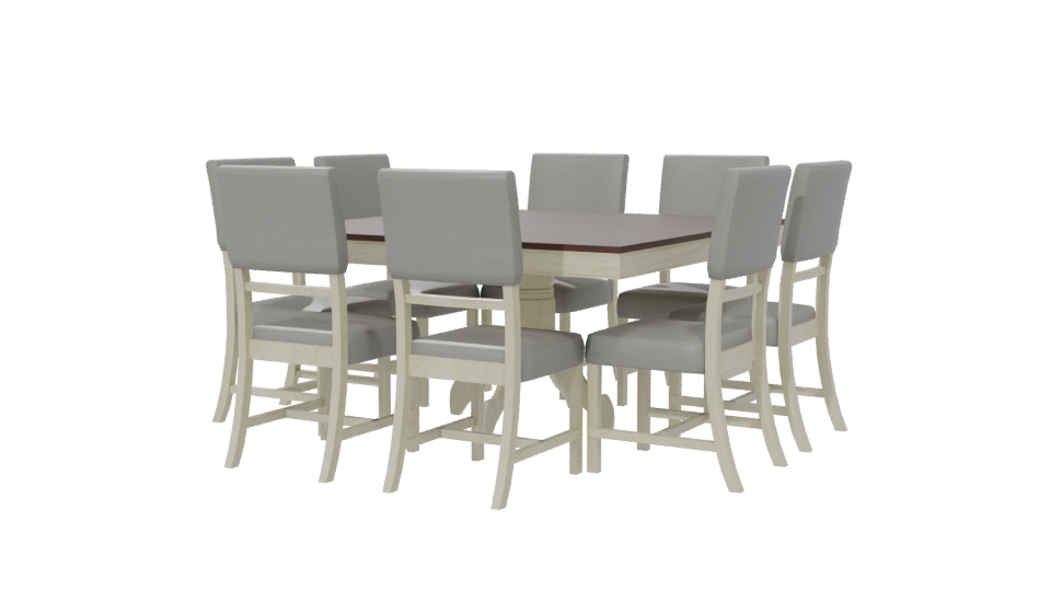 Elegant Modern Dining Table Set with Chairs 3D Model - Professional 3D Model Render 6