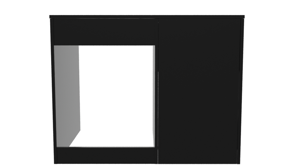 Minimalist Black Office Desk - Professional 3D Model Render 5