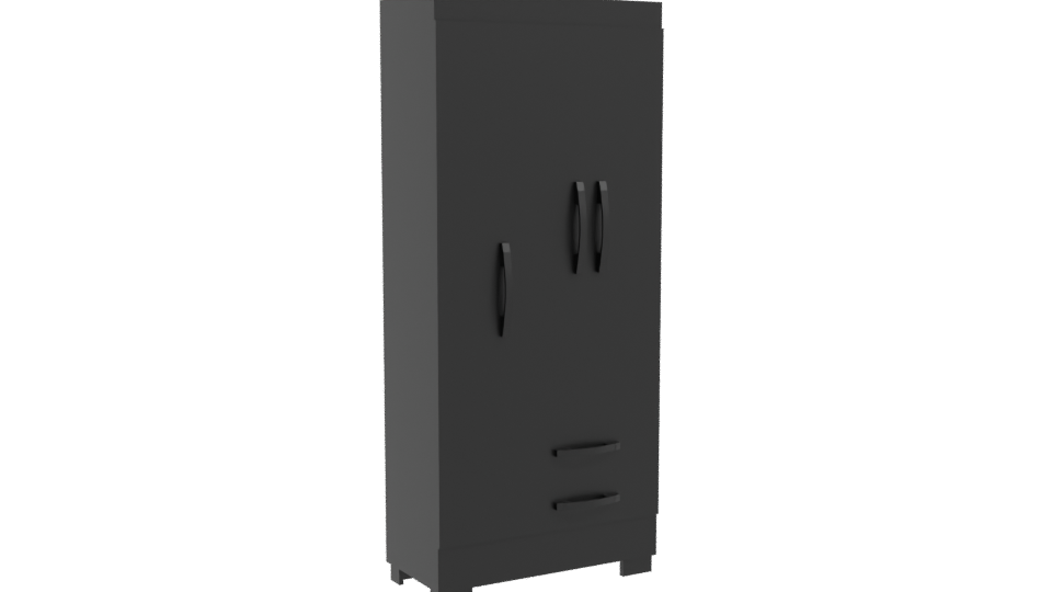 Modern Closet 3 Doors 2 Drawers 3D - Professional 3D Model Render 10