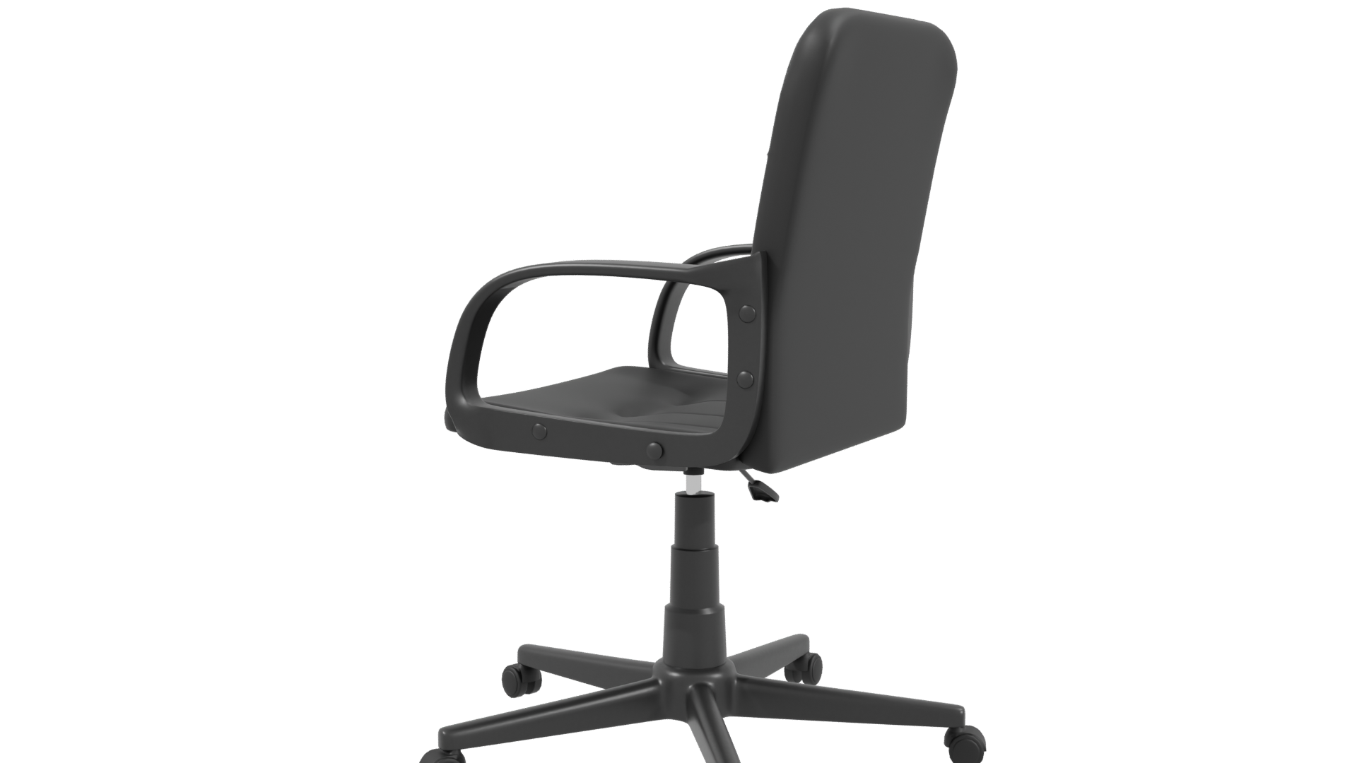 Elegant Black Leather Office Chair 3D Model - Professional 3D Model Render 3
