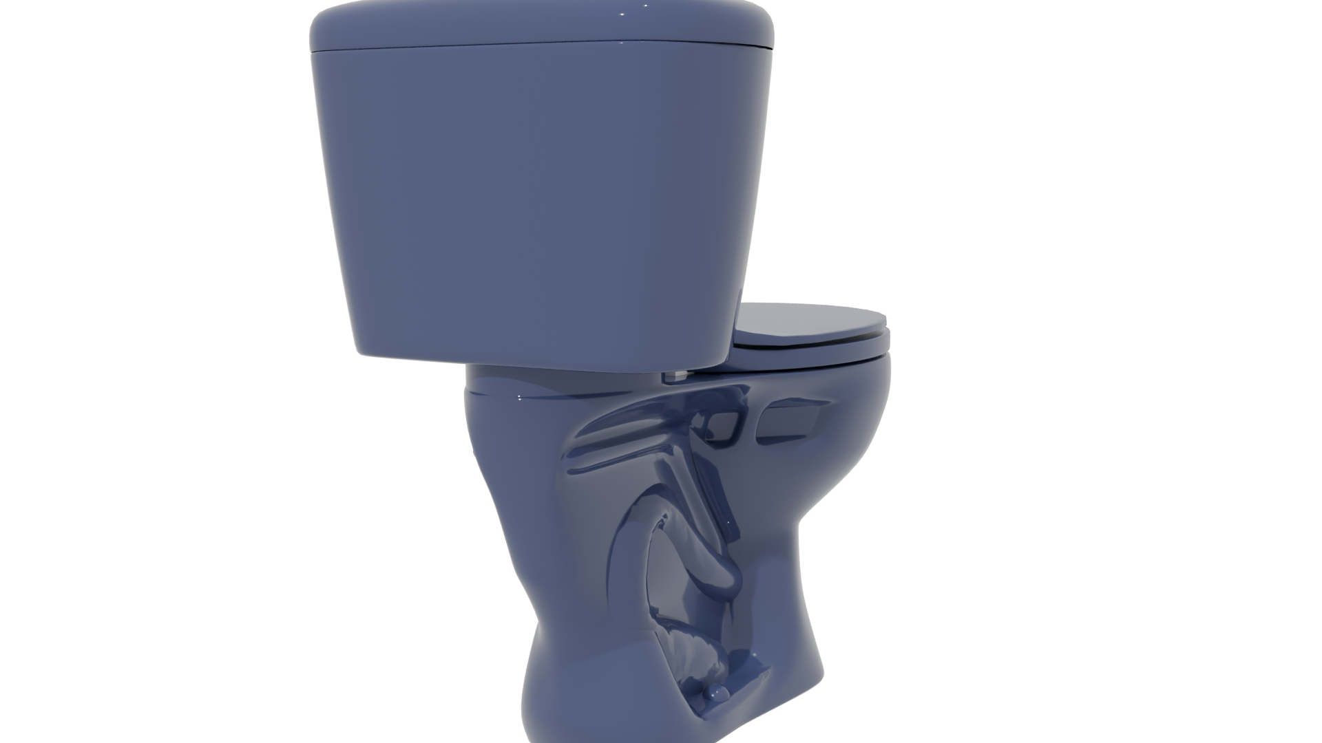 Stylish Blue Toilet Model 3D - Professional 3D Model Render 6