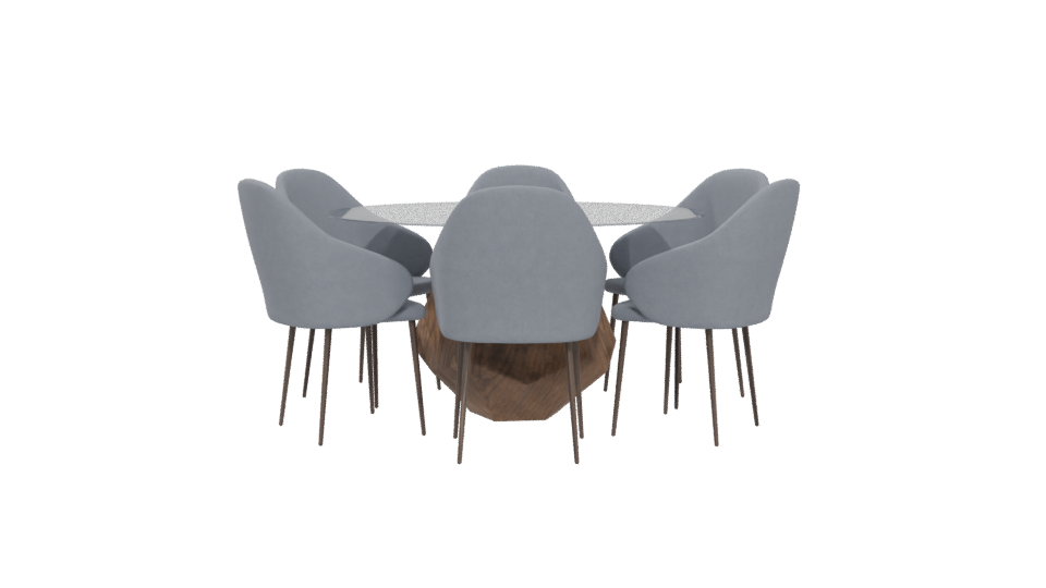 Round Dining Table Set 3D - Professional 3D Model Render 5