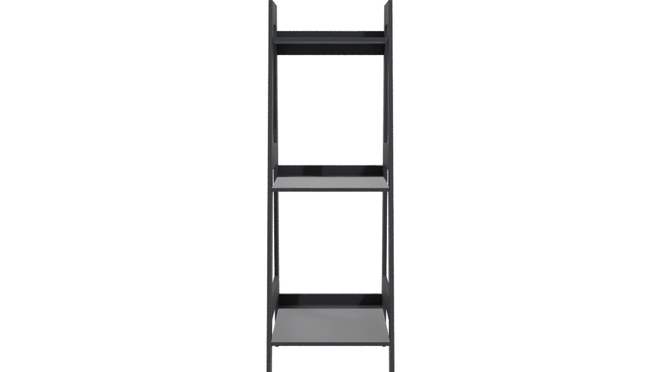 Minimalist Black Shelving Unit 3D - Professional 3D Model Render 11
