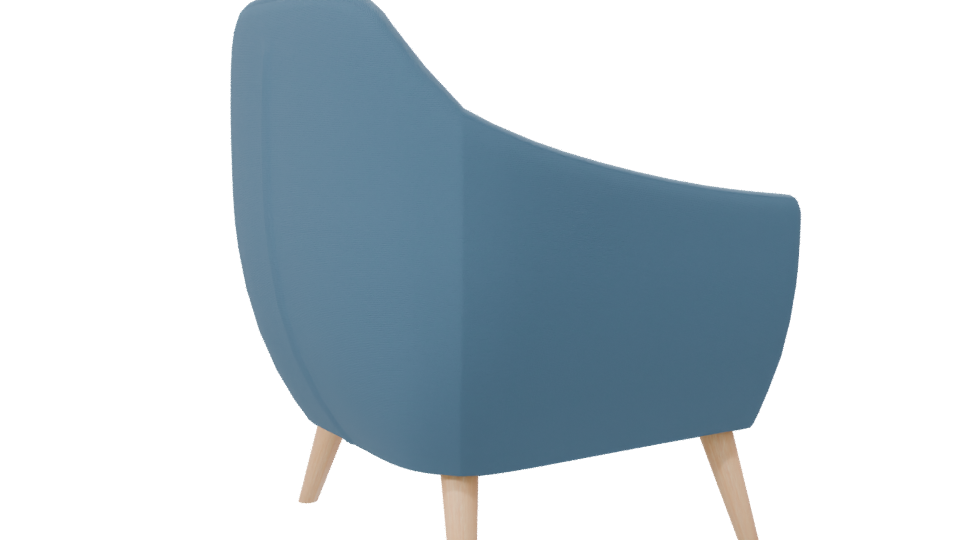 Stylish Blue Accent Chair 3D - Professional 3D Model Render 7