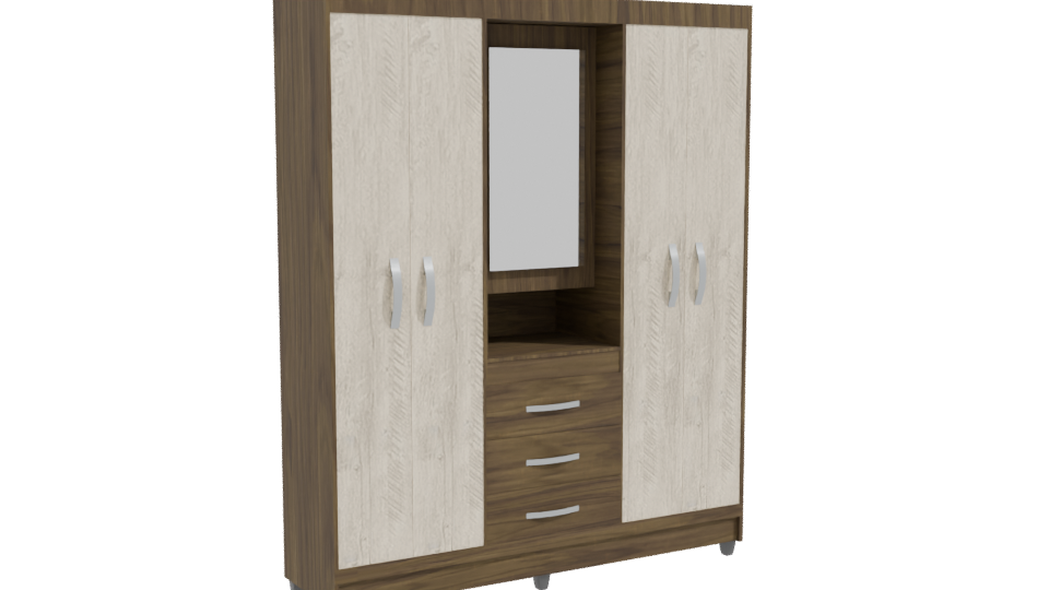 Modern Wood Storage Cabinet 3D - Professional 3D Model Render 10