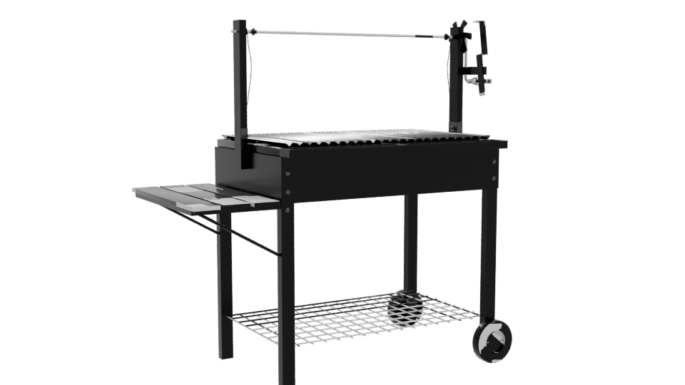 Stylish Outdoor Charcoal Grill 3D Model - Professional 3D Model Render 10