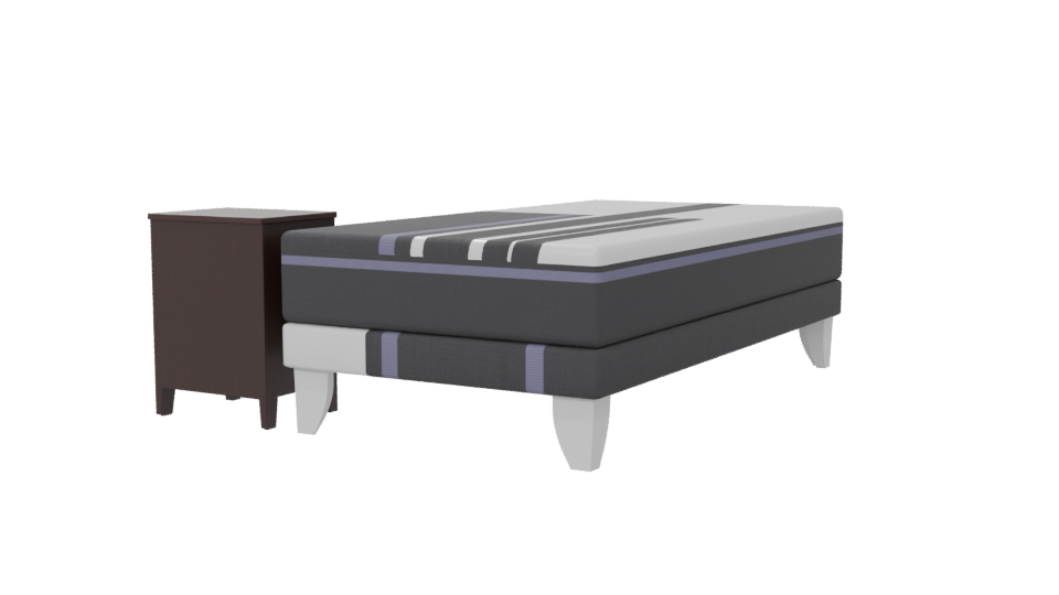 Modern Bed and Nightstand 3D - Professional 3D Model Render 6