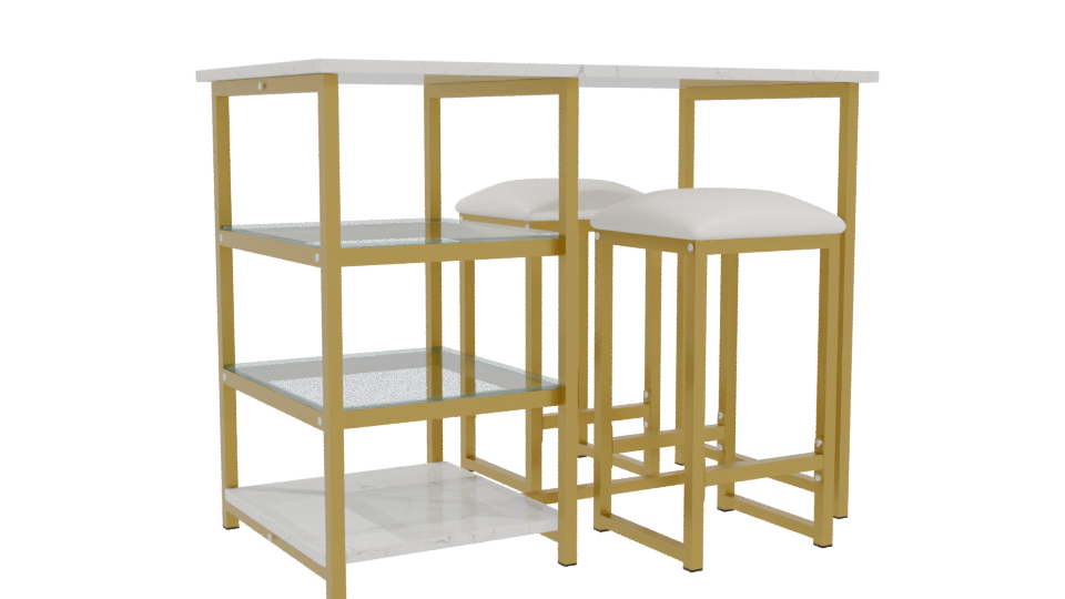 Stylish Modern Bar Table Set - Professional 3D Model Render 4