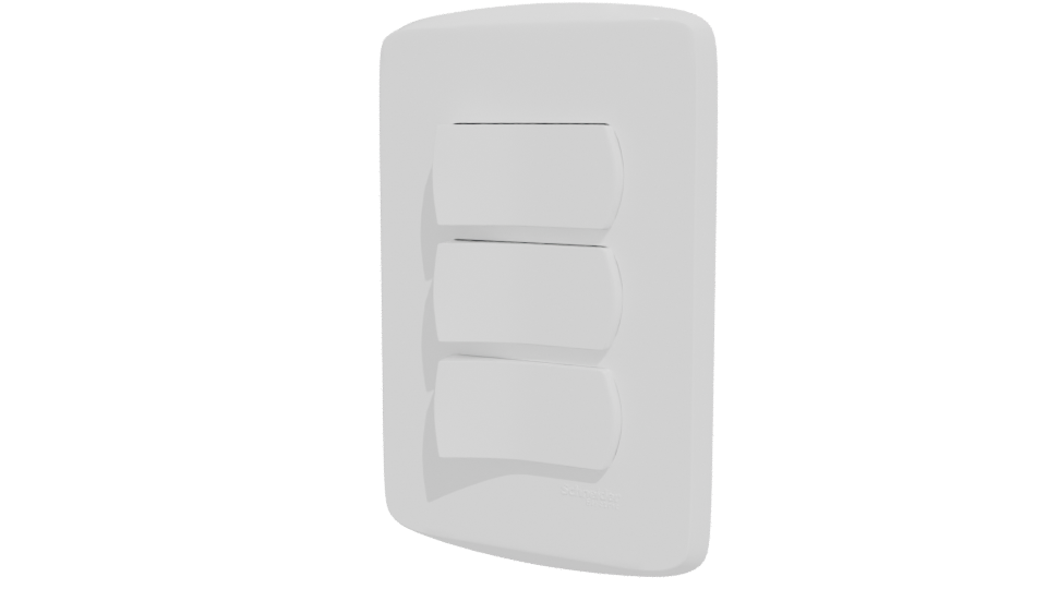 Triple Switch Panel 3D Model - Professional 3D Model Render 12