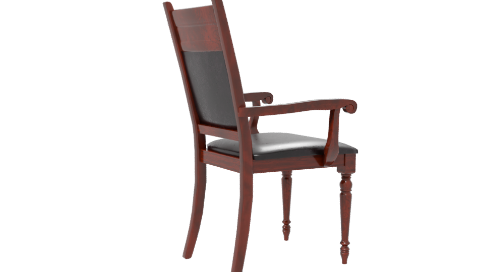 Elegant Wooden Armchair 3D Model - Professional 3D Model Render 7