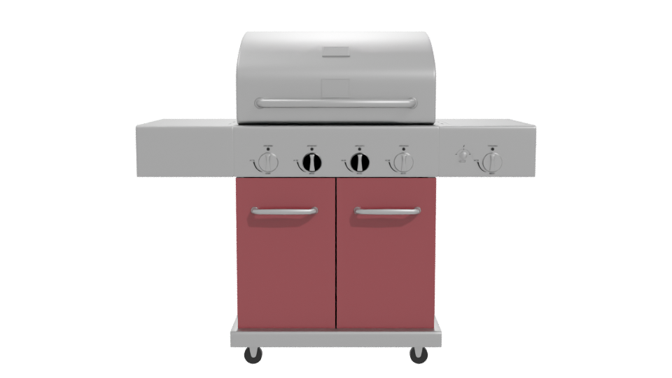 Stylish Gas Grill BBQ Model - Professional 3D Model Render 11