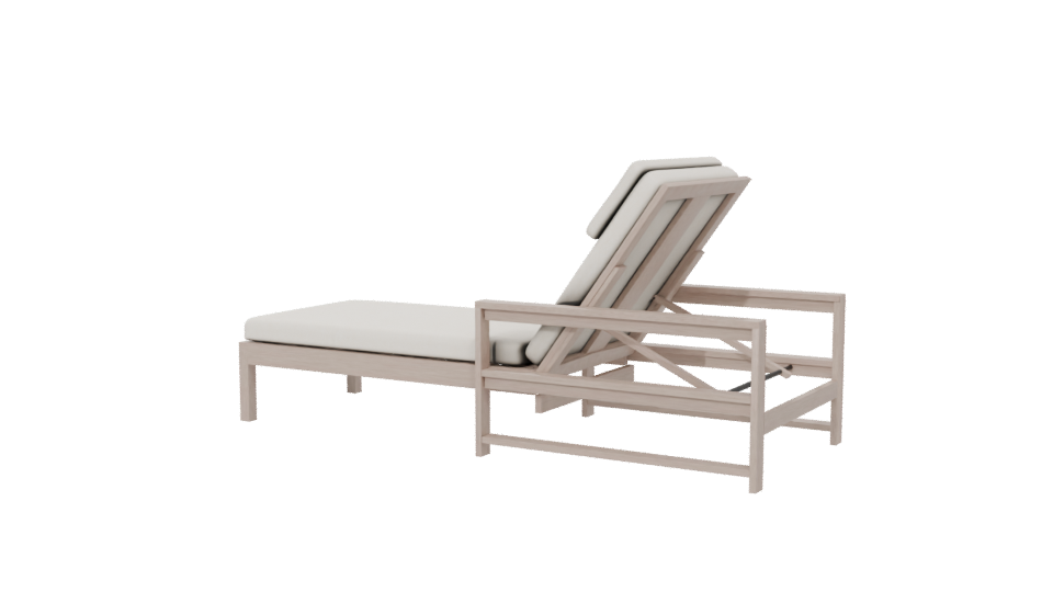 Elegant Adjustable Outdoor Lounger 3D Model - Professional 3D Model Render 6