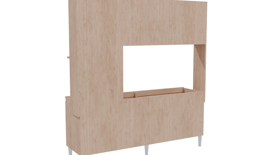 Stylish Wooden Cabinet Model - Professional 3D Model Render 4